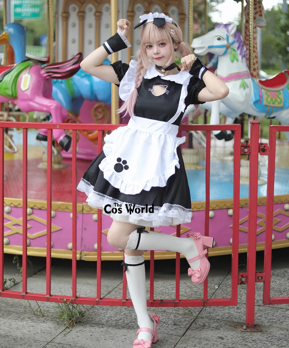 S-5XL Japanese Open Chest Sweet Cat Maidservant Maid Restaurant Apron Dress Uniform Outfits Anime Cosplay Costume