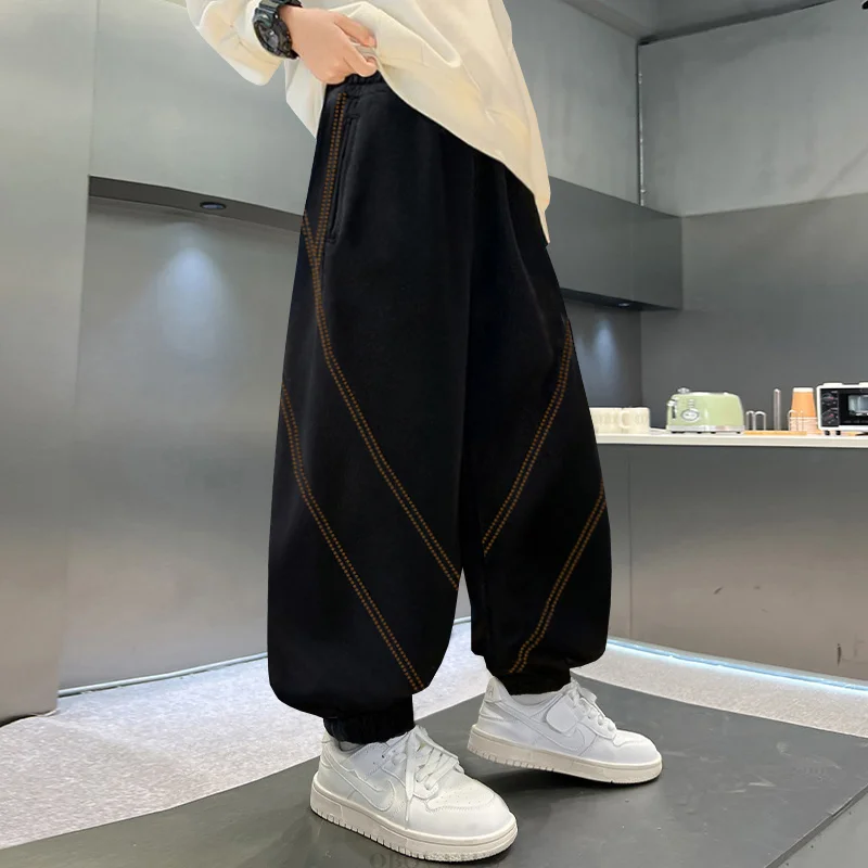 New Fancy School Boy Casual Harem Pants 2025 New Spring Loose Style Sports Pencil Trousers For Teenager Kids Age 5 7 9 11 13 14