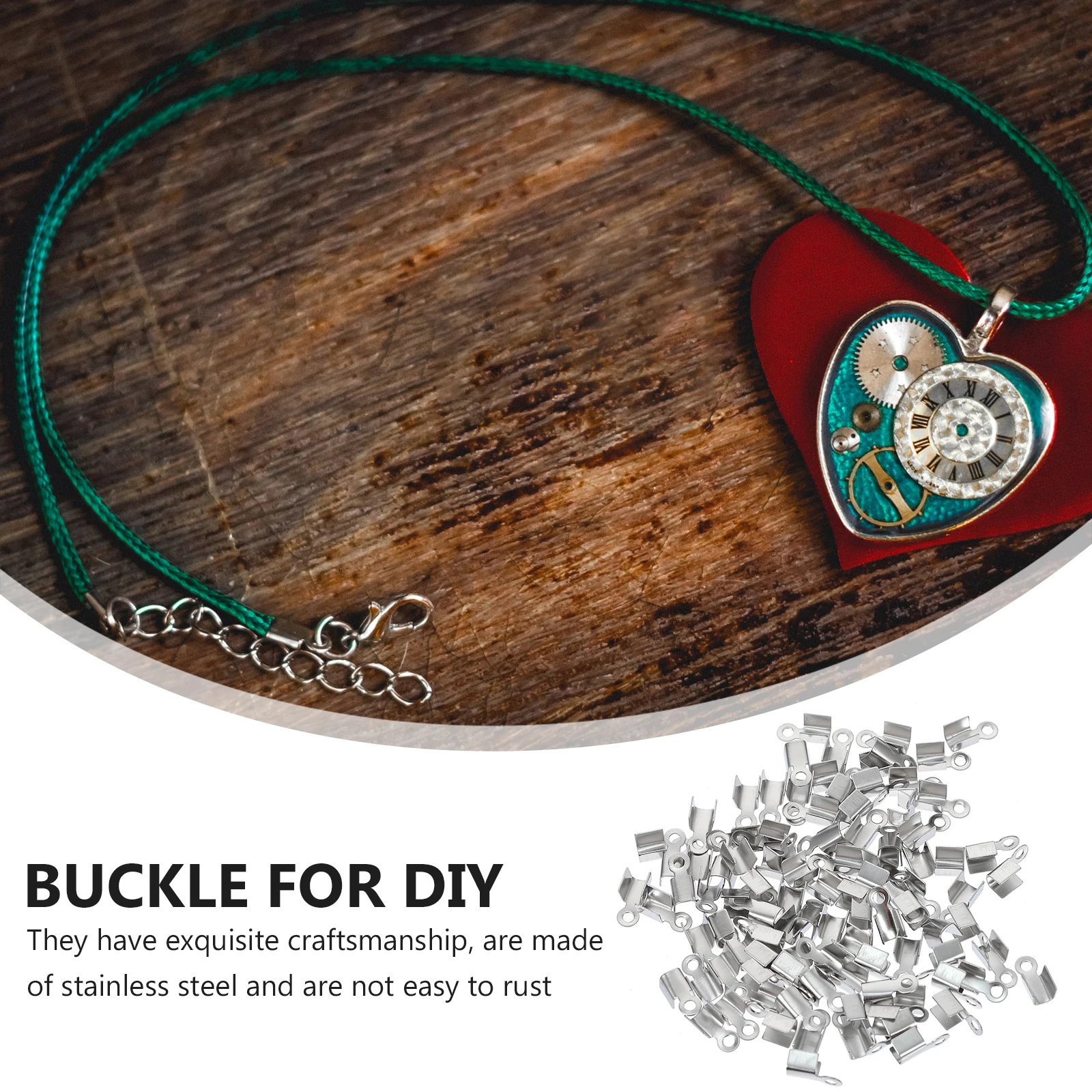

100pcs Hill Clip Buckles 9x5mm Inner 3.5mm Stainless Steel PU PVC Rope Necklace Clasp DIY Jewelry Supplies Lightweight Durable