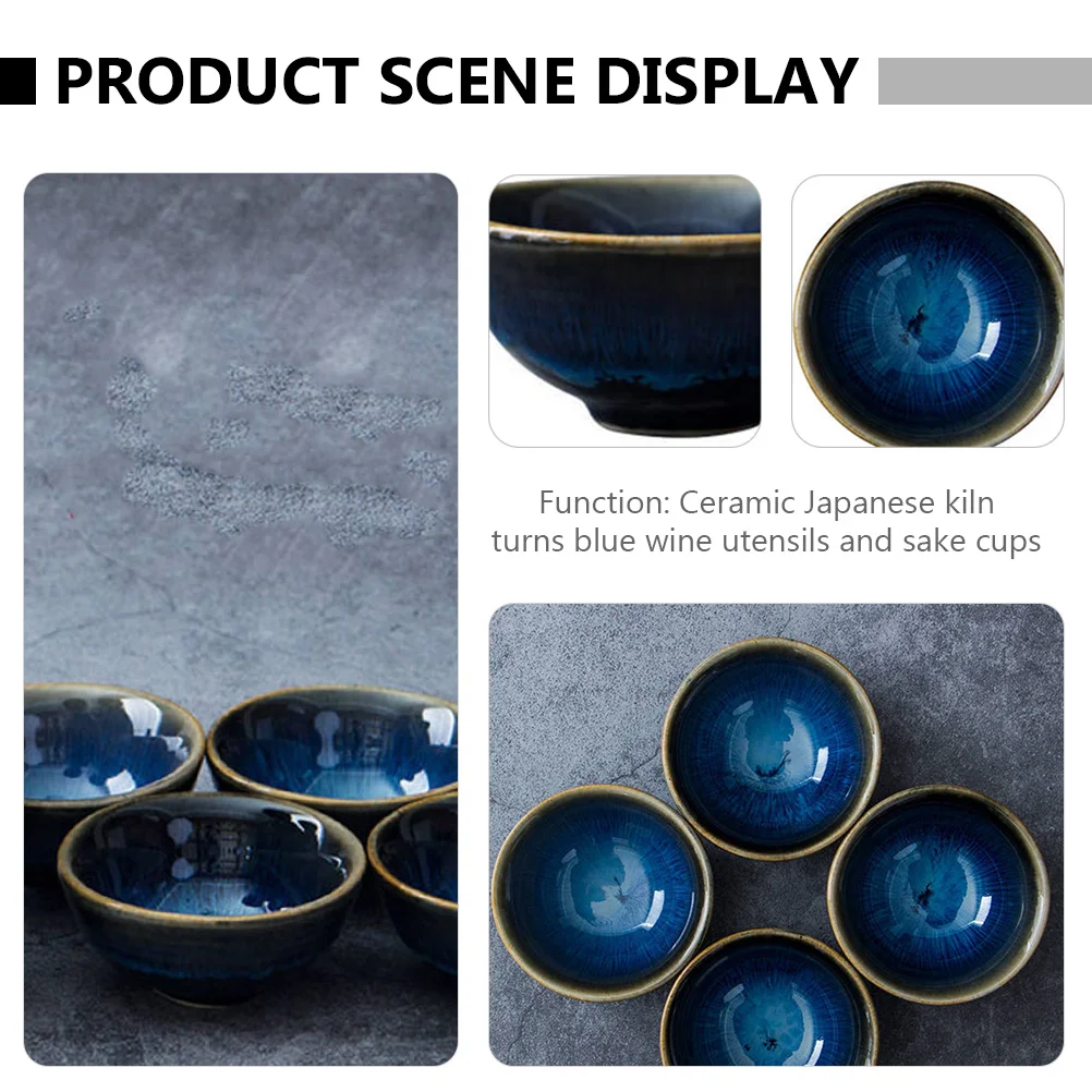 

2Pcs Japanese Style Ceramic Sake Cups Smooth Exquisite Wine Glasses for Serving Tea Wine At Home Bar Restaurant