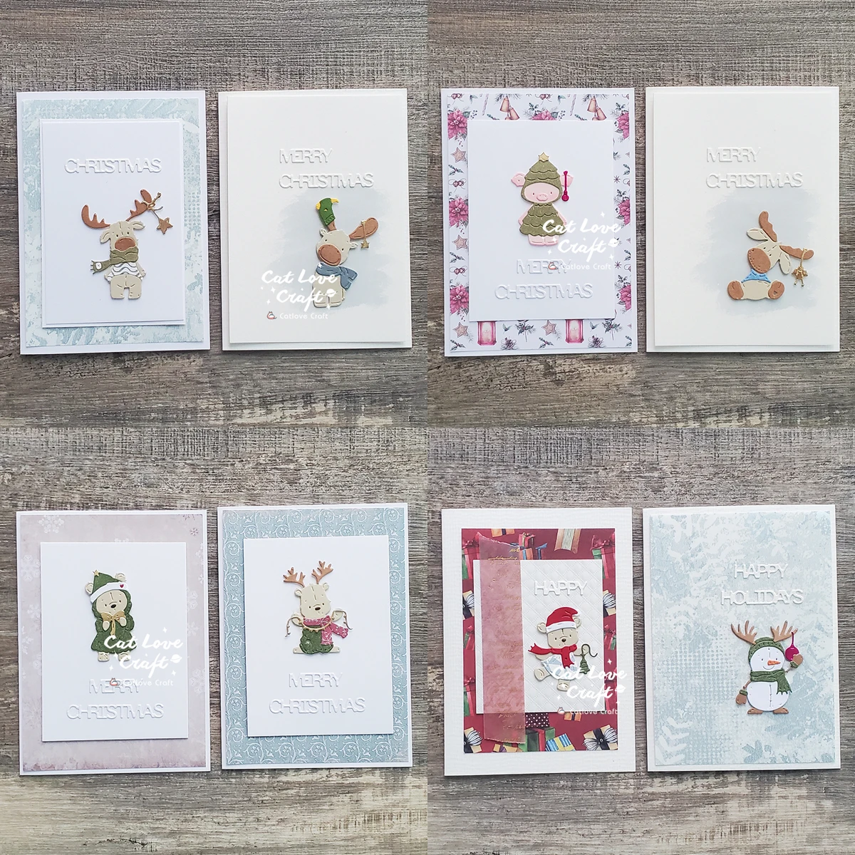 Catlove Niedliche Weihnachtstiere Metall-Stanzformen Scrapbooking-Schablone Stanzwerkzeug für Kartenherstellung DIY-Handwerk Prägung Neue Stanzformen – Detail 1