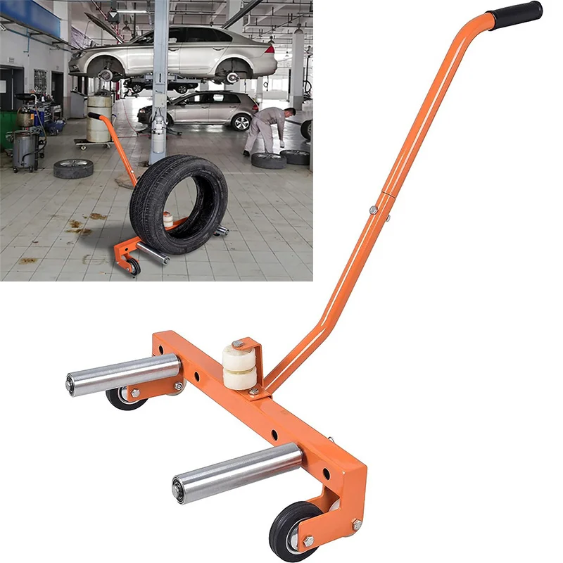 

Manual Tire Trolley Small Truck Mover Auto Repair Auxiliary Trolley Tire Fixation Shifter Tire Dismantling and Handling Vehicle