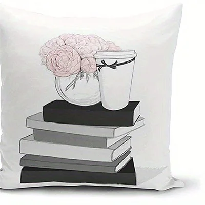 Floral & Perfume Inspired Double-sided Printed pillow cover Short plush Suitable living rooms bedrooms sofas throw cushion cover