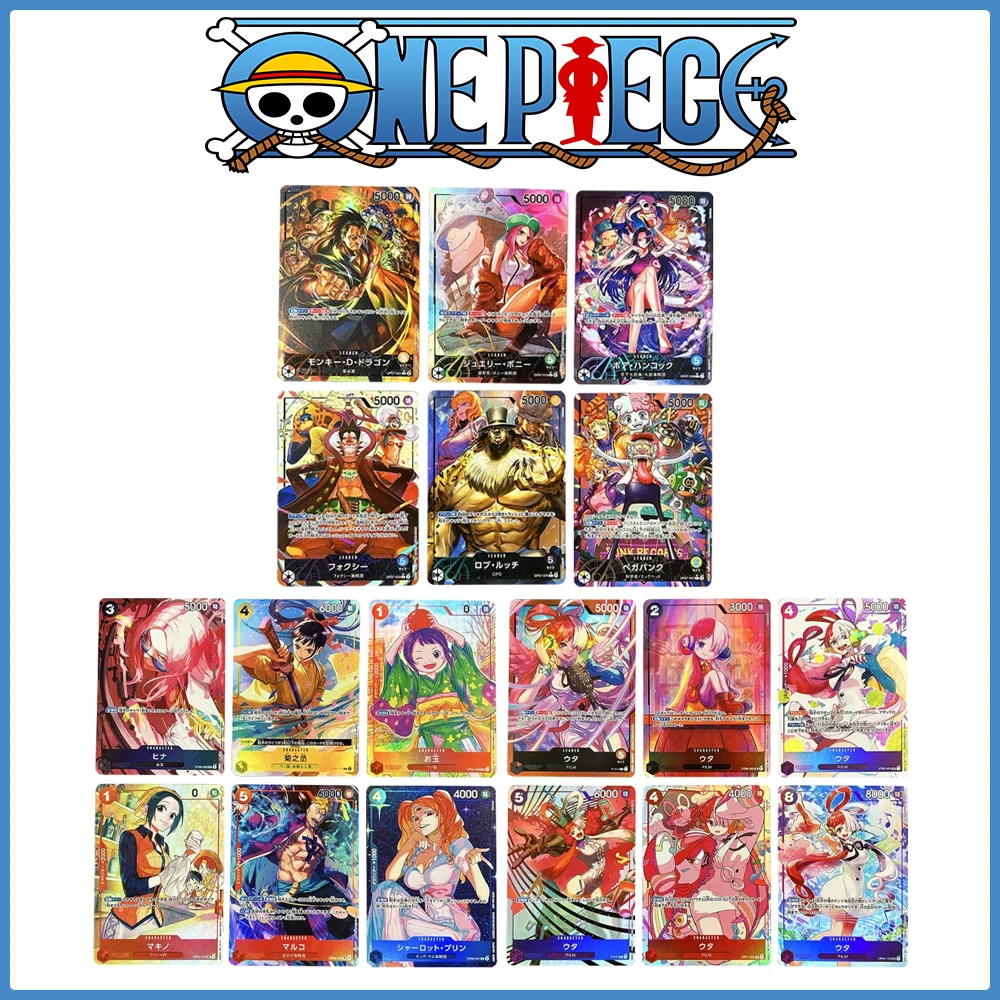 

BLBU ACG 6Pcs/set Anime OPCG Card OP07 Nami Uta Boa hancock Bonk Punch Refractive Color Flash Card Collecting Hobbies Gifts