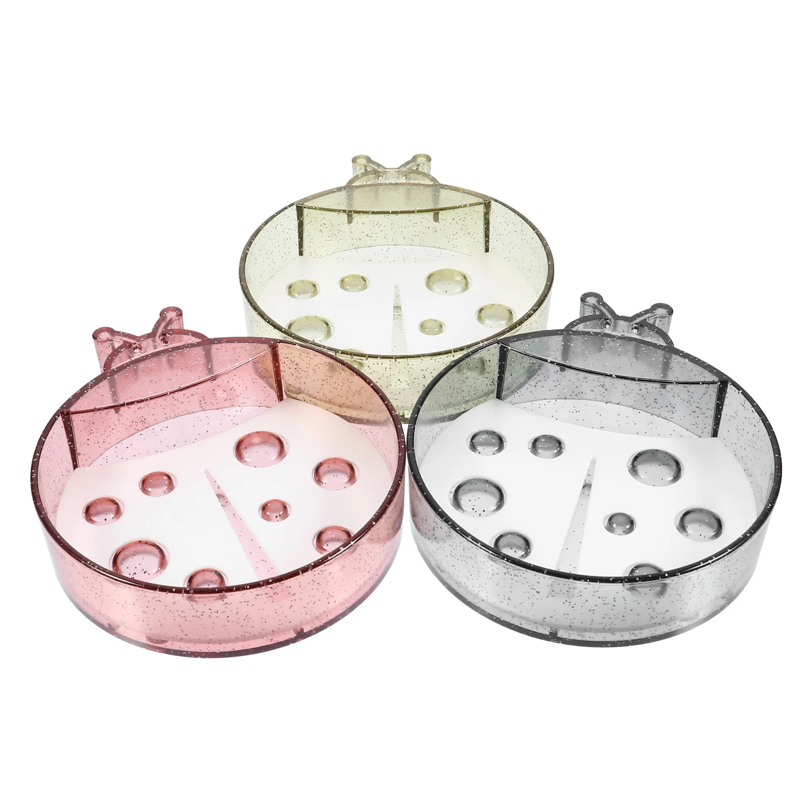 

3Pcs Creative Cartoon Soap Dish Double Drain Holder Beetle Shape Bathroom Accessory Creative Cartoon Soap Dish
