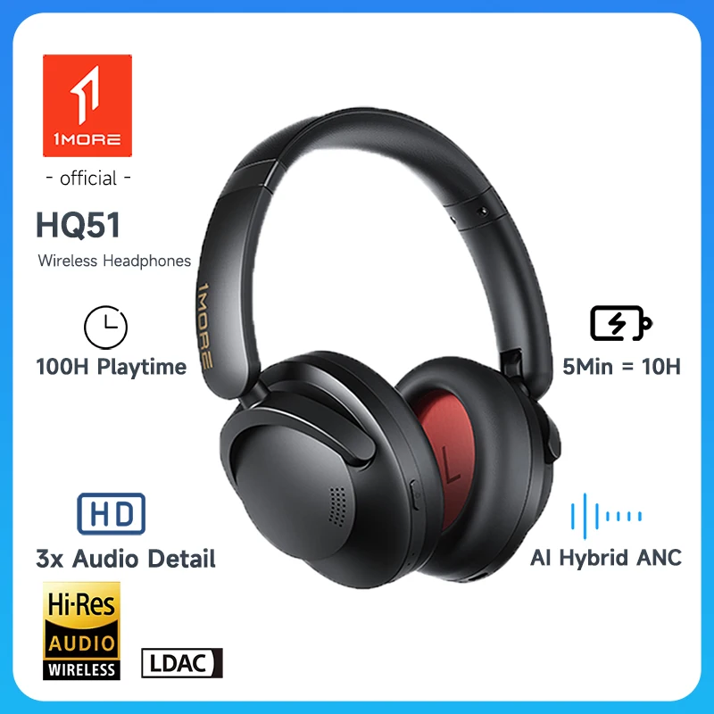 

1MORE SonoFlow Pro Wireless Headphone 100H Playtime flash-sale Bluetooth Active Noise Cancelling Hi-Res Audio Clear Call
