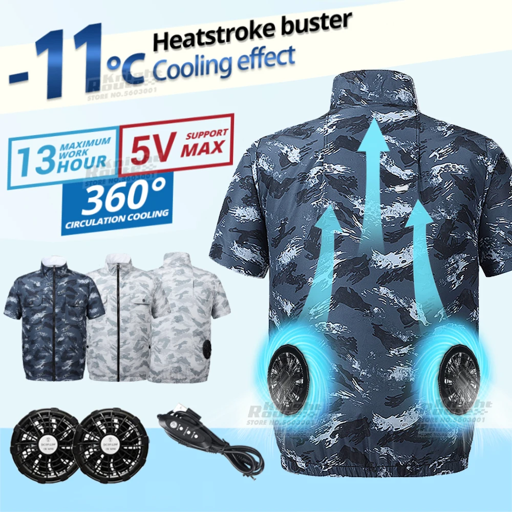 Motorcycle Jackets Summer Fan Vest Men USB Charging Air Conditioning Clothes Cool Vest High Temperature Operation Cooling Vest