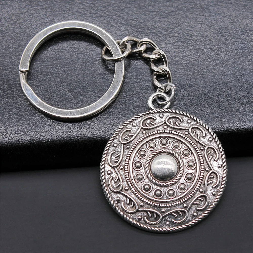 DIY Metal Keychain Holder Antique Silver Color 47x33mm Motif Pendant Keyring Souvenirs Gift