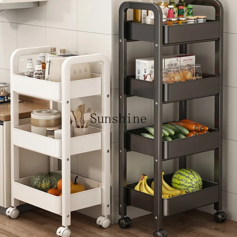 Kitchen rack Multifunctional floor-to-ceiling vegetable trolley Household multi-layer storage rack