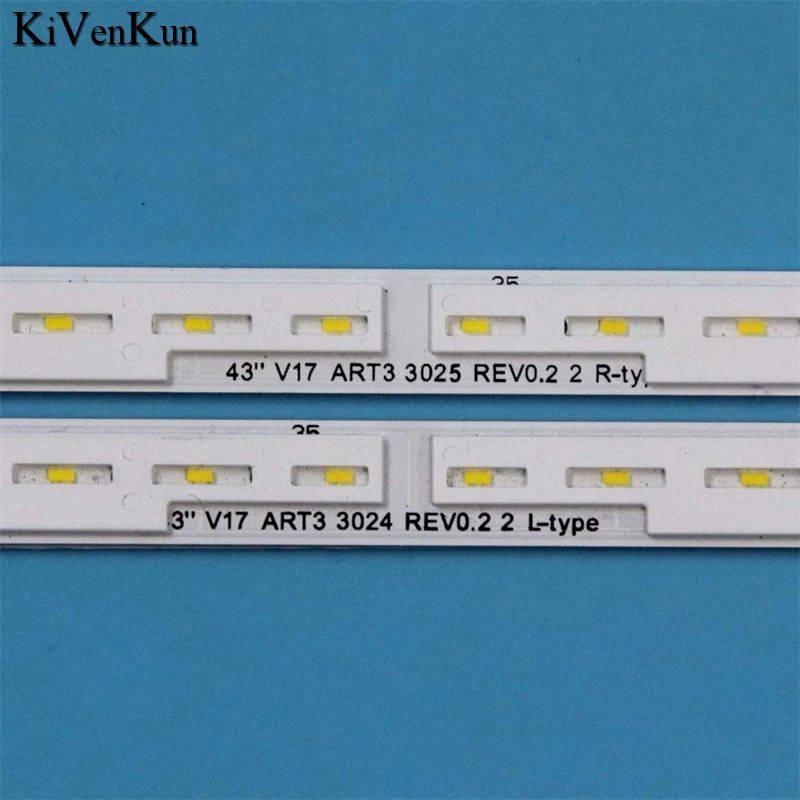 Kits TV's Illumination Bars 43" V17 ART3 3024 REV0.2 2 L R-type Backlight Strip For LG 43UV761H 43UF771V 43SK7900PLA 6916L3024A