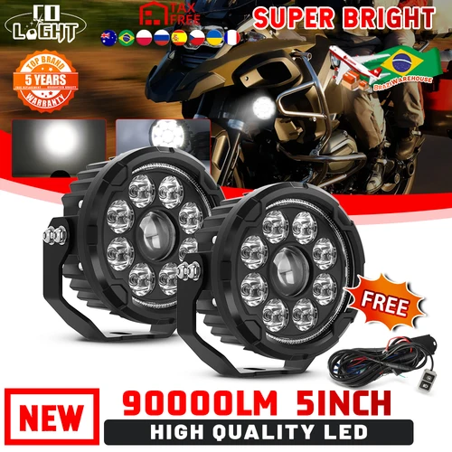 CO LIGHT-luces LED de trabajo de conducción para motocicleta, foco DRL de 5 pulgadas, luces auxiliares todoterreno para Moto, coche, SUV, ATV, 12V, 24V