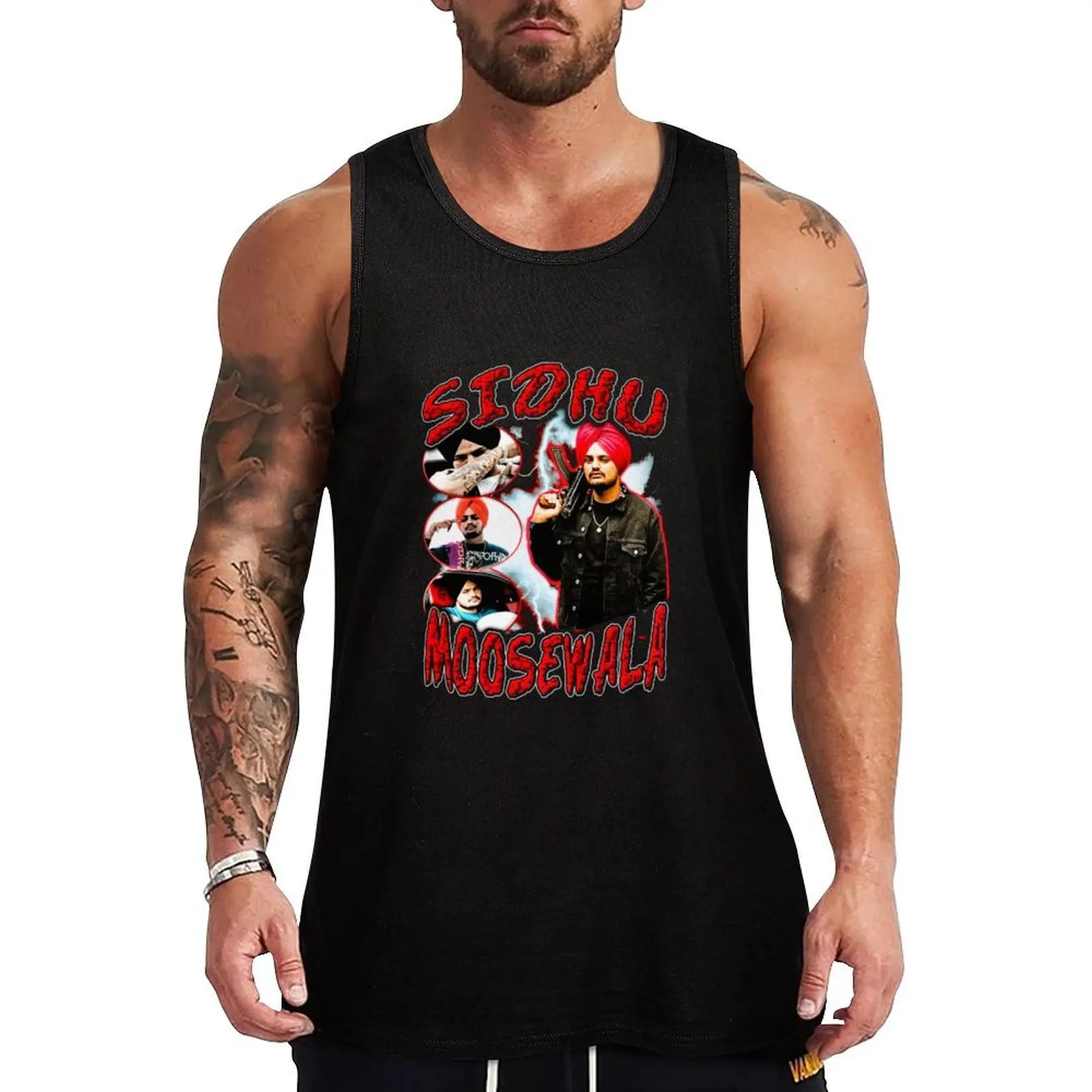 

Sidhu Moosewala Tank Top fitness T-shirt for fitness Men's summer clothes Men's gym articles