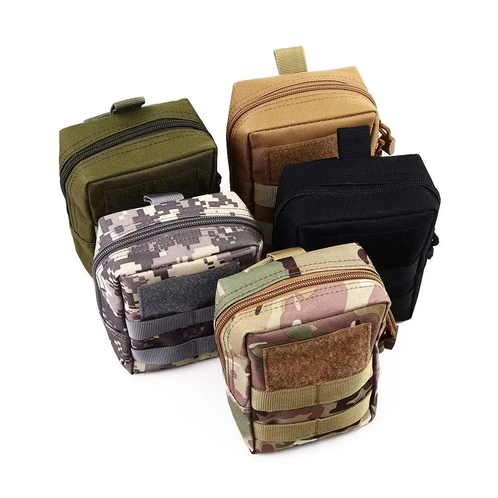 Molle Purse Running Pouch Camping Bags 1000D Nylon Belt Waist Pouch Outdoor Waist Bags Zipper Waist Pack Mobile Phone Bags