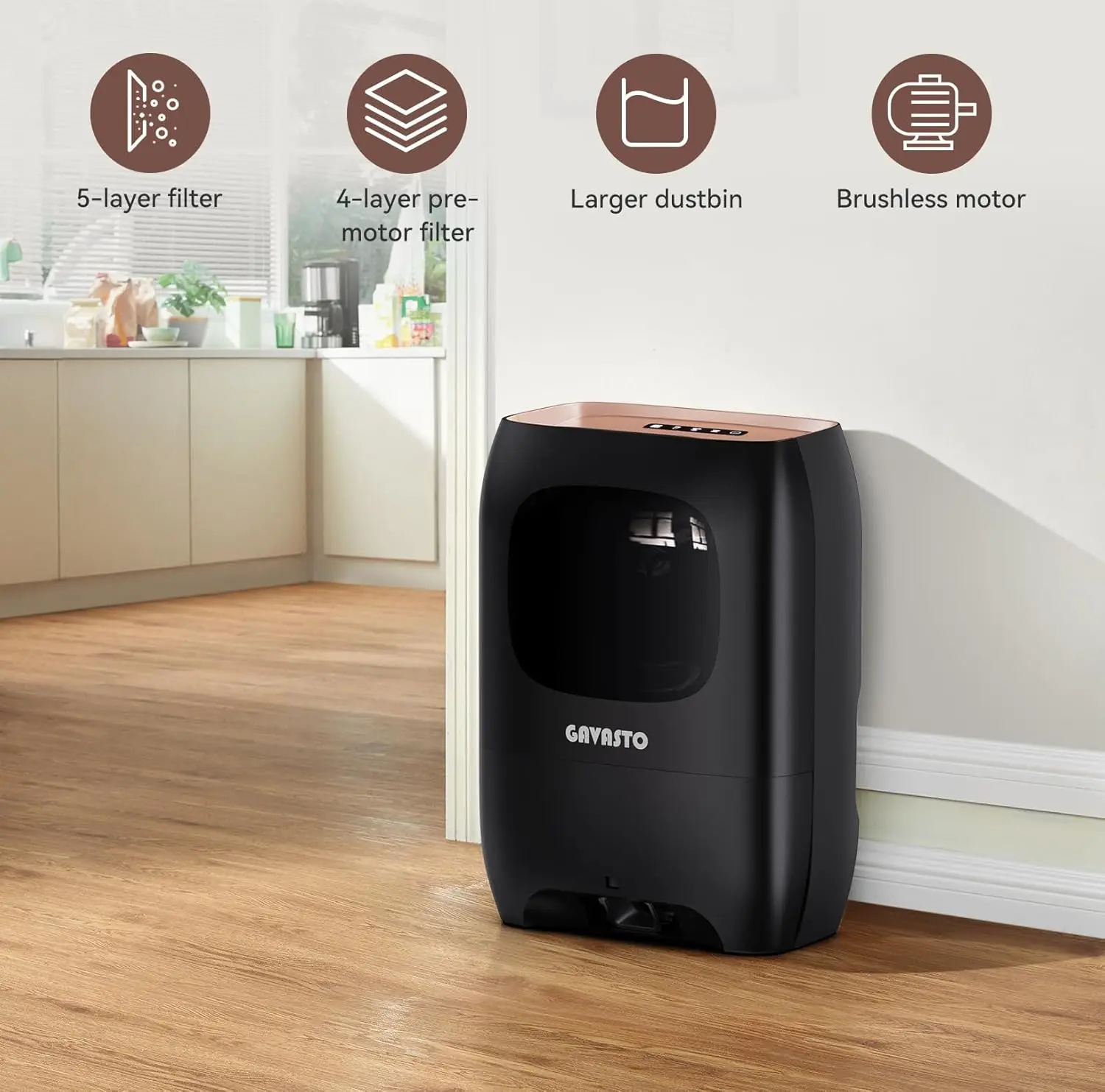 Touchless Vacuum Automatic Dustpan - Ultra Fast & Powerful - Great for Sweeping Salon Pet Hair Food Dirt Kitchen