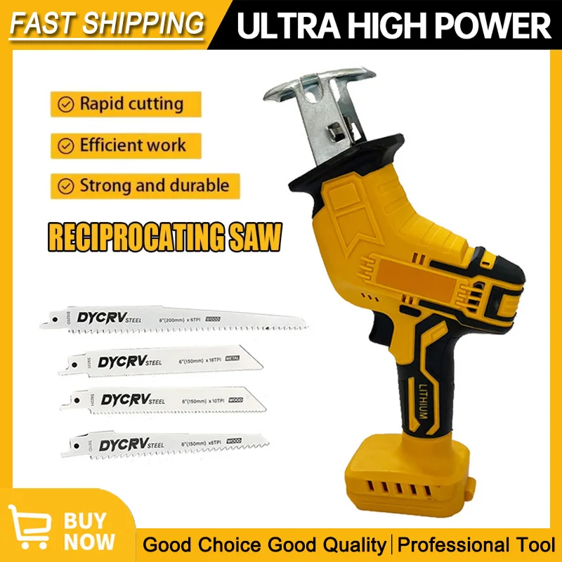

Fit Dewalt 2800RPM Cordless Reciprocating Saw 20V Brushless Electric Saw Multifunctional Metal Wood Pipe Cutting Saw Power Tool