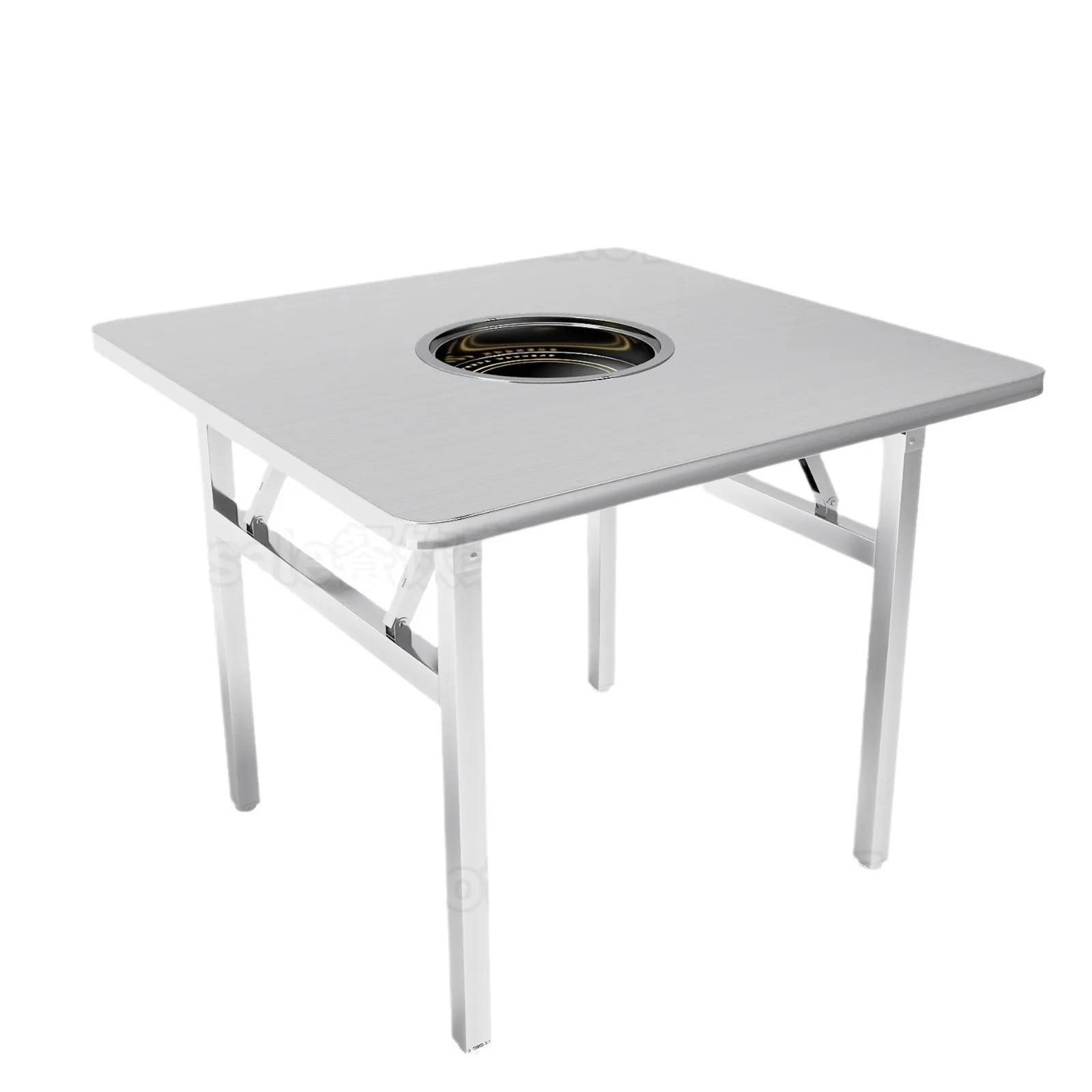 

Stainless steel hot pot table, barbecue table, gas induction cooker, table and chairs, barbecue shop, dining table