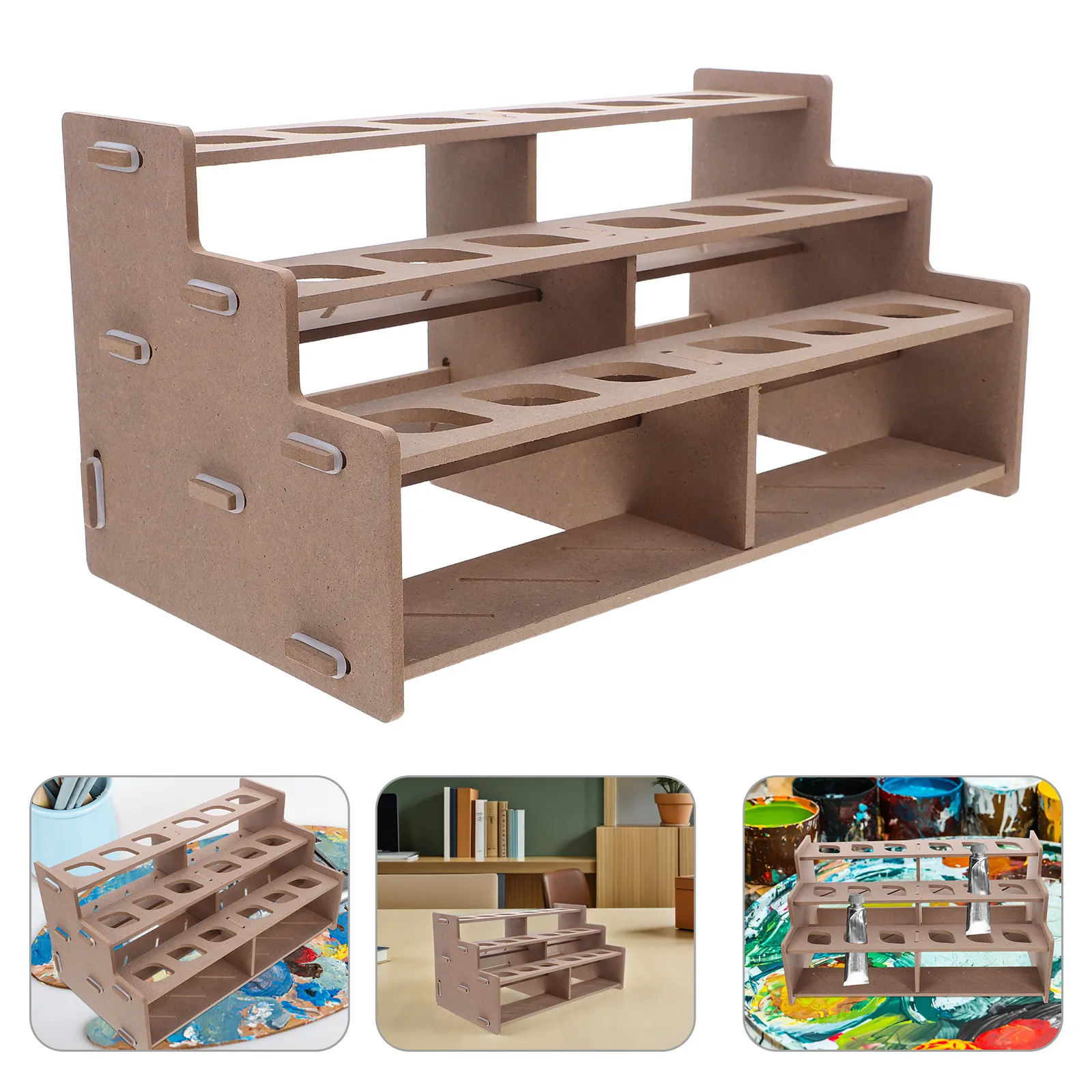 paint-organizer-rack-multi-layer-desktop-holder-compact-stable-stand-for-oil-watercolor-gouache-paint-tubes-brushes-art-storage