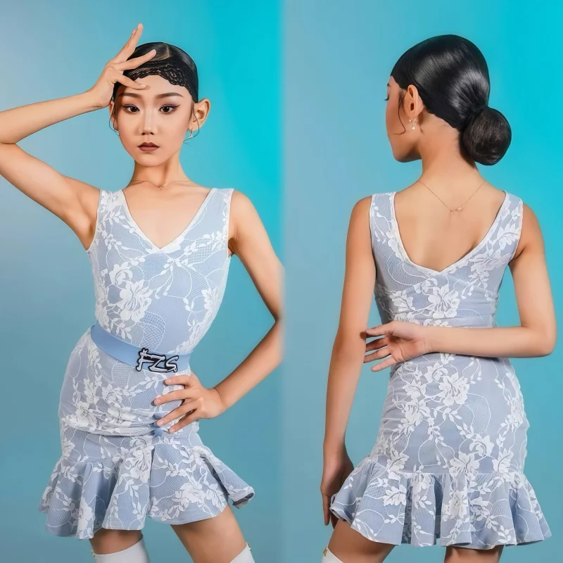 robe-d'entrainement-de-danse-latine-personnalisee-pour-femmes-et-filles-adultes-col-en-v-sans-manches-maille-epissure-robe-de-performance-jupe-a-franges-faldas