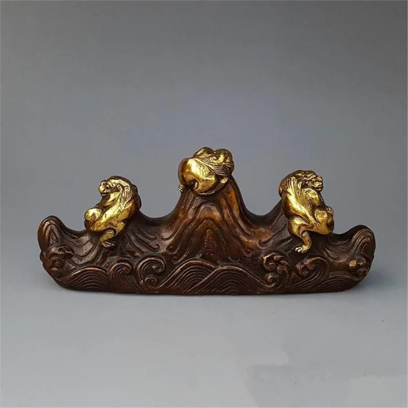 Special offer pure copper Pixiu pen holder ornament, stationery, decorative craft gift, collectible antique copperware