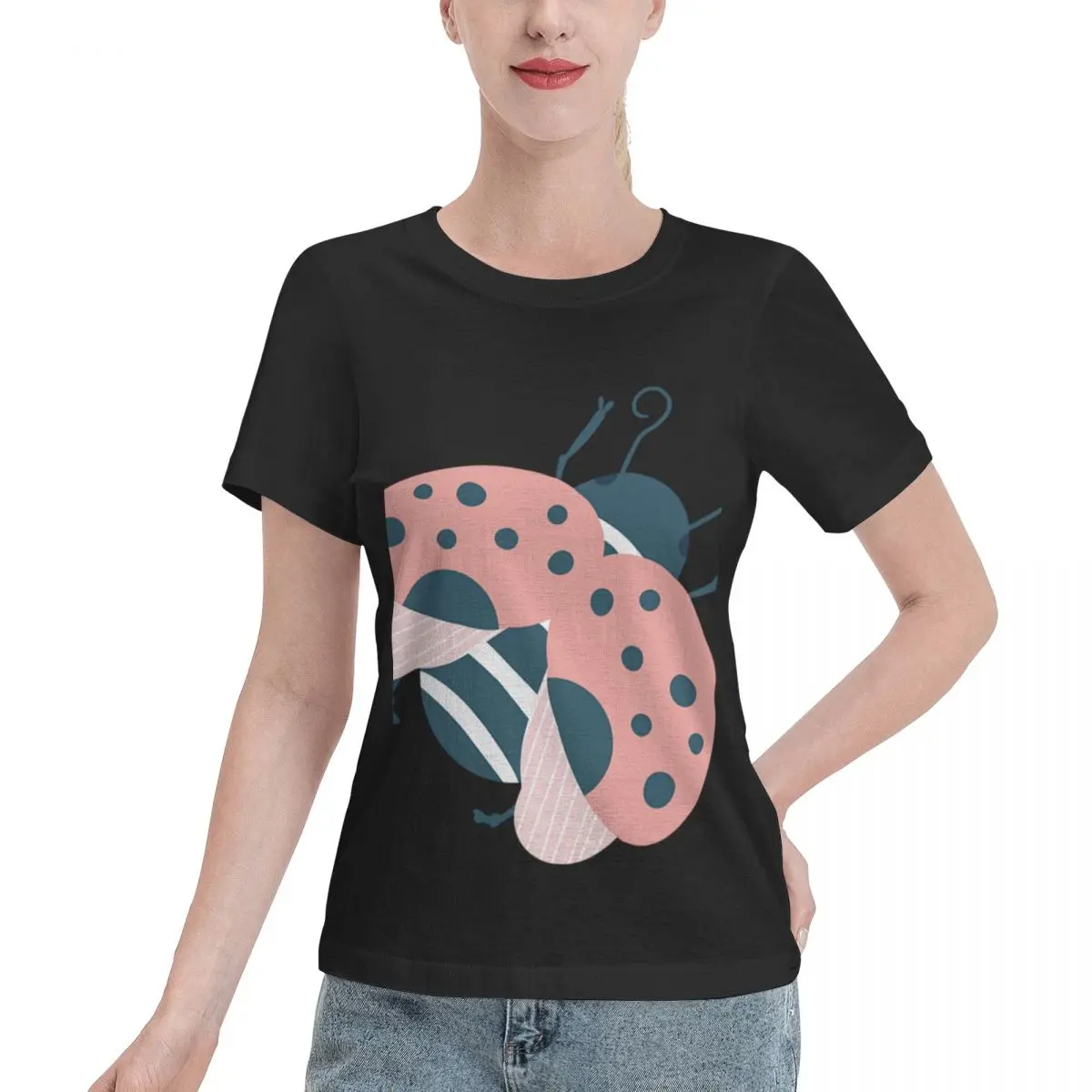 New Arrival Ladybug Women's T-shirt Jogging Women Short Sleeve Top