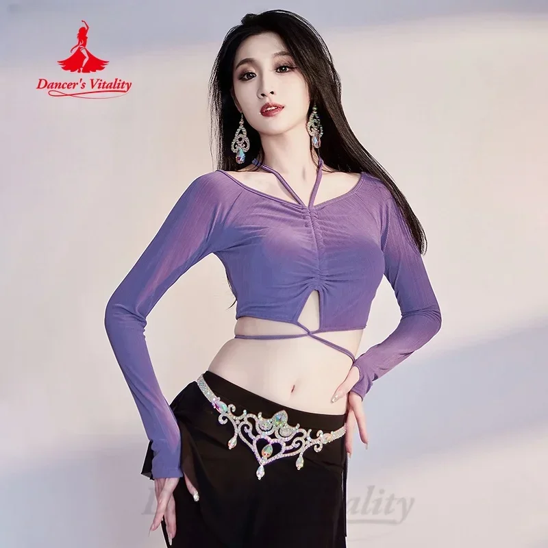 BellyDance Practice Clothes Comfortable and Breathable Long Sleeved Top Adult Oriental Dance Professional Training Clothing