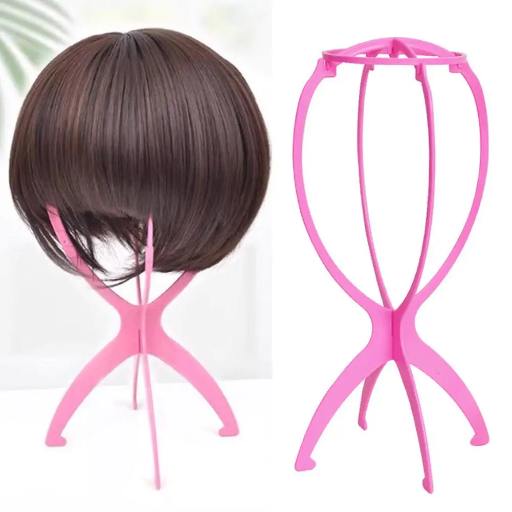 Collapsible Wig Stand Holder for Multiple Wig Styles Sturdy Thickened Plastic Wig Display Stand, Anti-Tip Stable Base Design