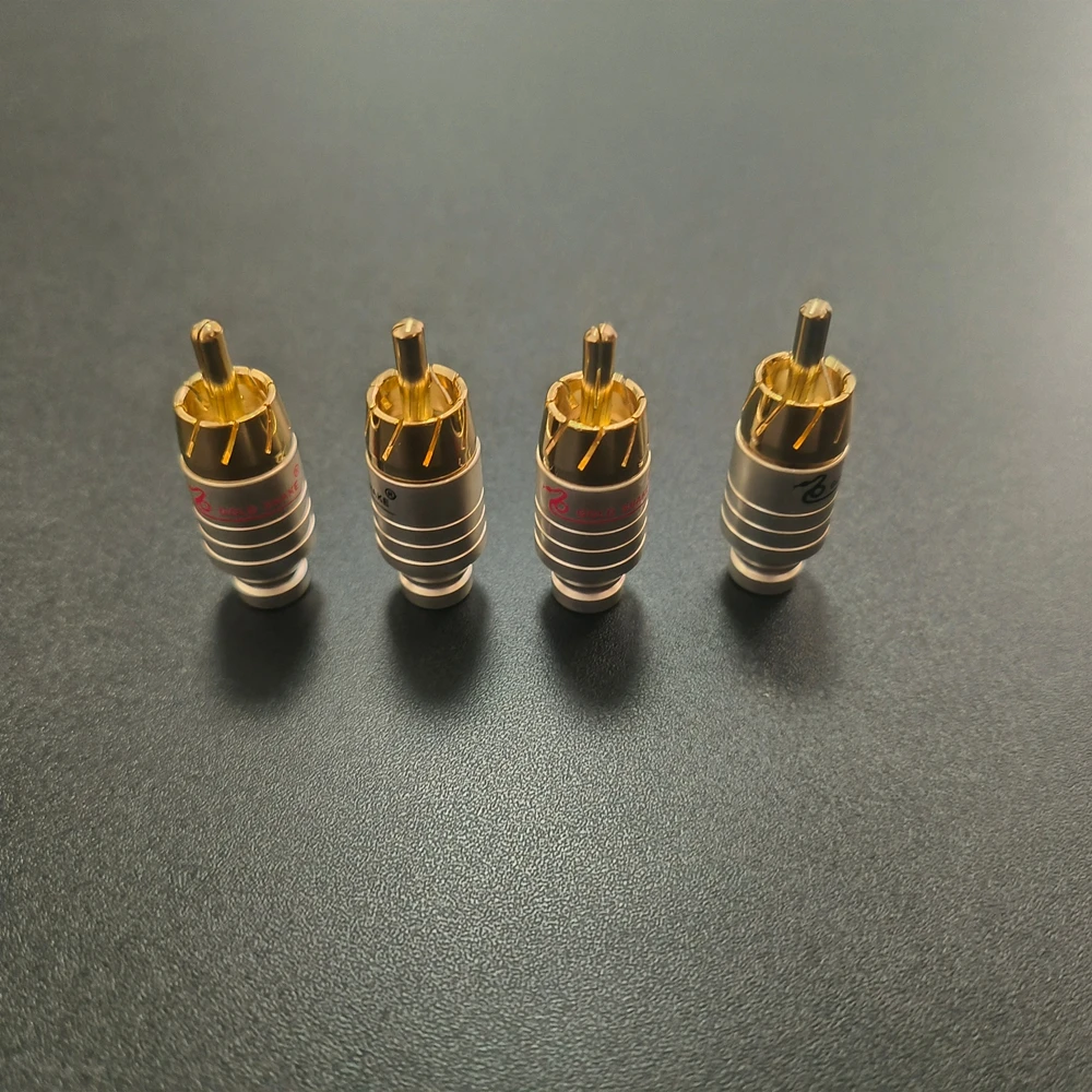 4 Stück 4mm Männlicher Audio-Video-Steckverbinder Vergoldeter Adapter für Kabel DIY Gold Snake RCA-Stecker HIFI Vergoldetes Audiokabel RCA – Detail 6
