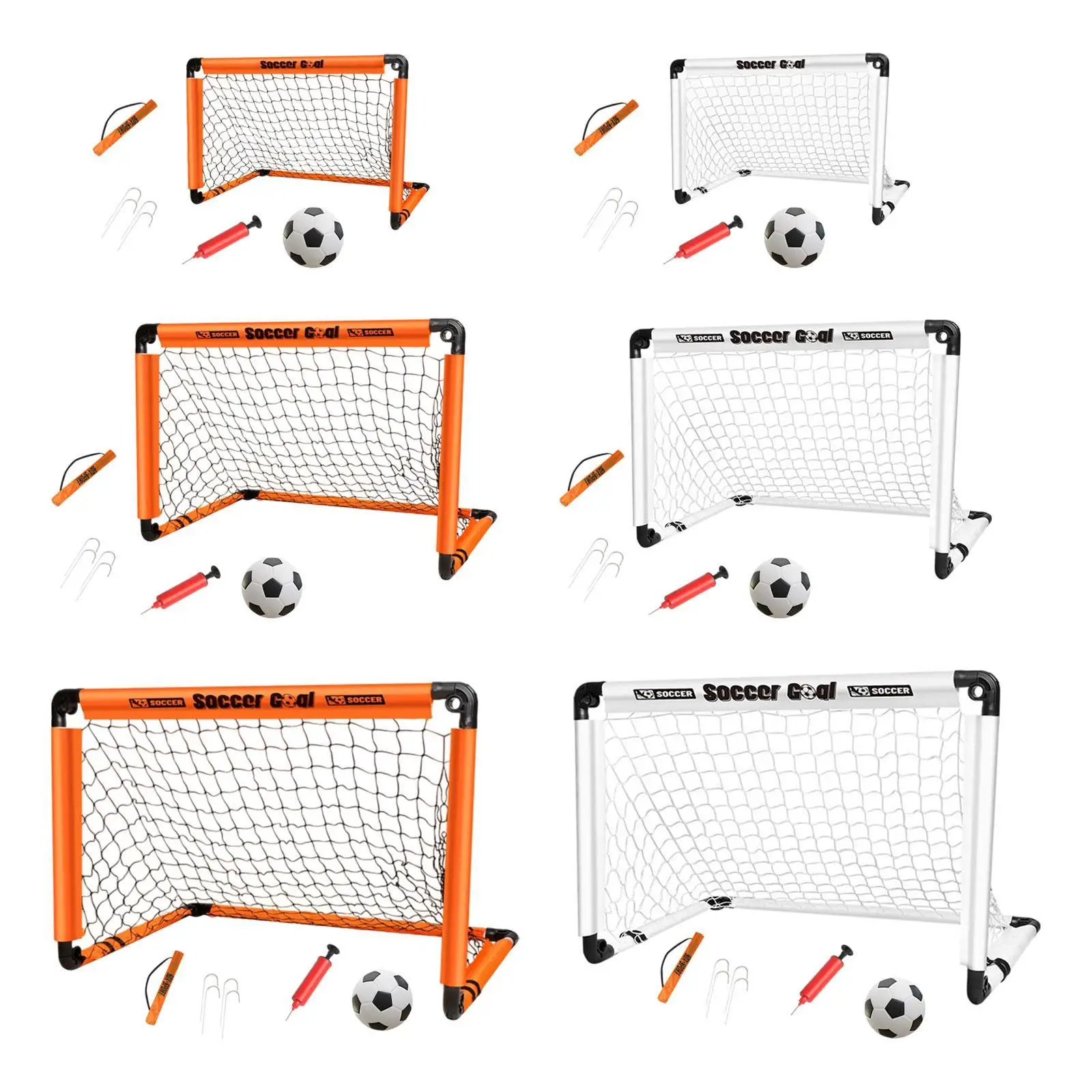 Porta da calcio per bambini Pratica con chiodi a terra Pompa d'aria portatile Cancello da calcio per parco giochi interno ed esterno Giardino sportivo