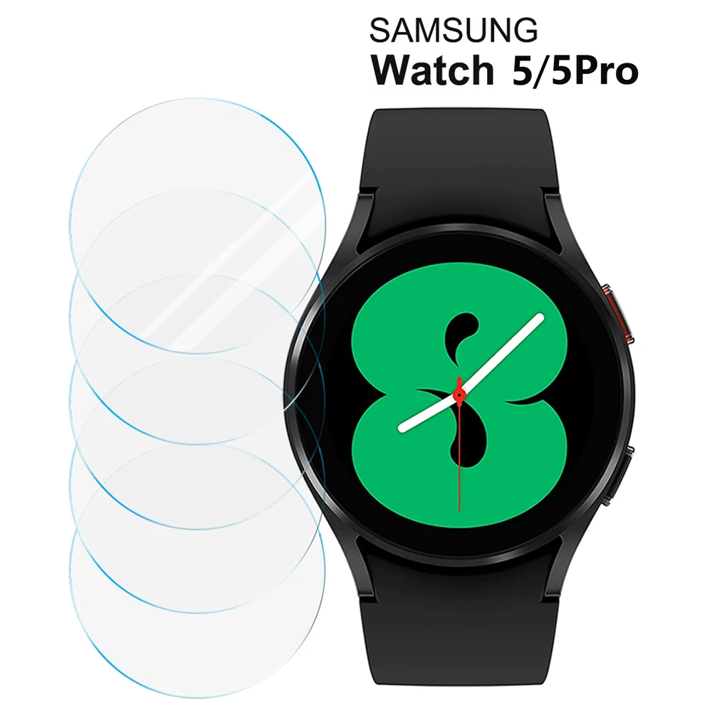 Samsung Galaxy Watch 5/5Pro Screen Protector 40mm 44mm,Anti-Fog Tempered Glass Protective Film and Hard PC Bumper Smartwatch