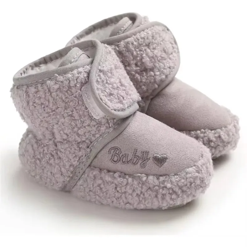 Warm Fleece Lined Baby Snow Boots Toddler Infant Anti-Slip Thick Soft Sole for 0-13M Newborn Boys Girls Winter Crib Walker Shoes