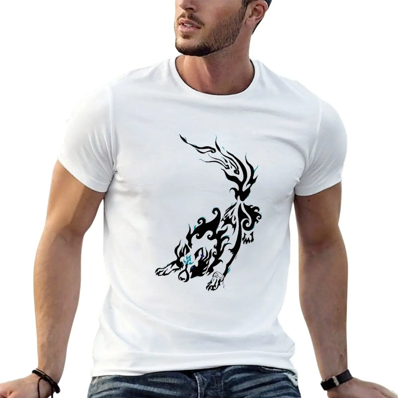 

blue-eyed beast T-Shirt man t shirts cotton graphic t shirts for man funny t shirts cotton T-shirt