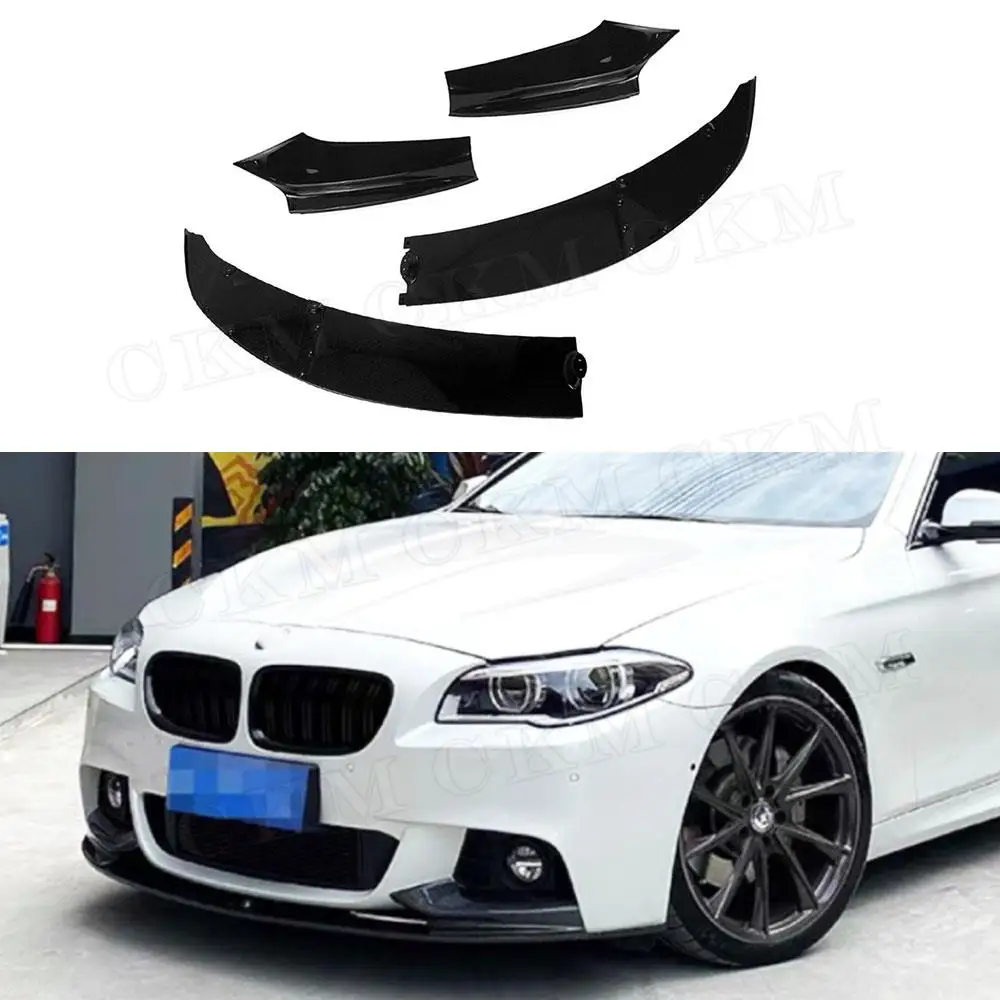 

Gloss Black Front Bumper Lip Chin Side Splitters Spoiler Car Body Kits Accessories For BMW 5 Series F10 M Sport 2011-2016