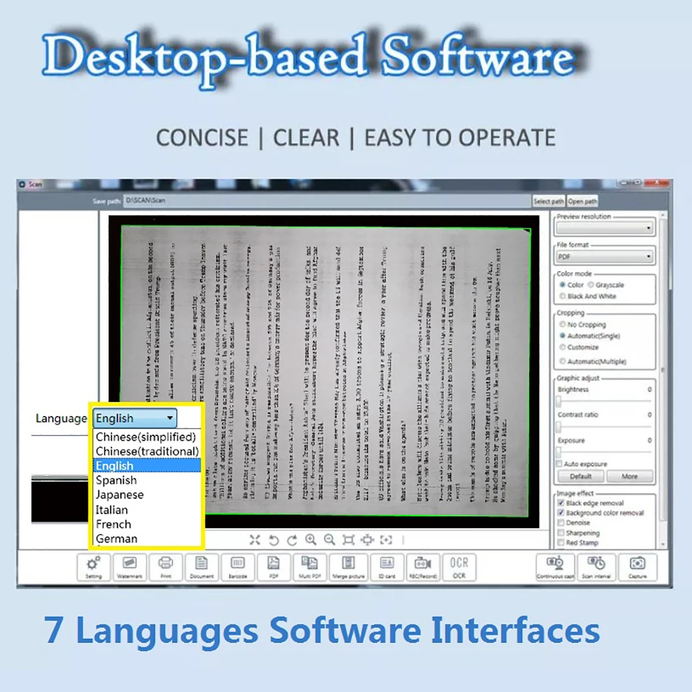 Portable Scanner Documents A4 8 Mega Pixel Book Scanner Document Camera A4 Paper Files High Definition Table Scanner Documentos