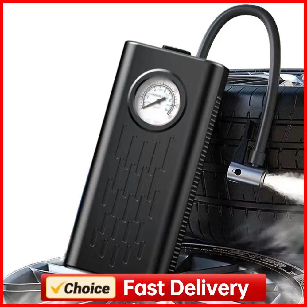 Tire Inflator Portable Air Compressor with Pointer Pressure Gauge Cordless Tire Inflator for Car Bike Motorcycle Ball