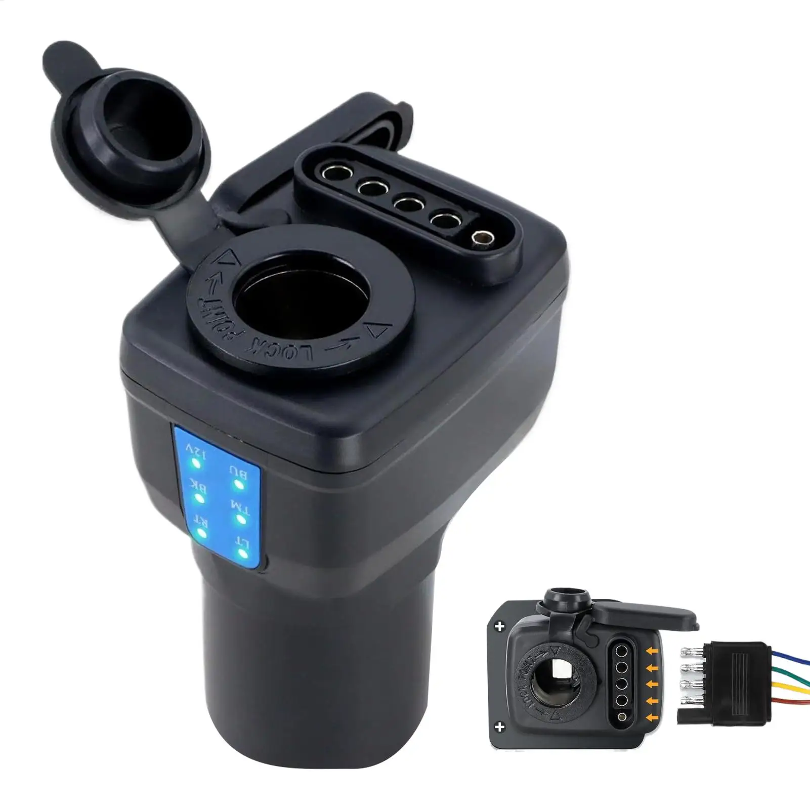 Trailer Plug Tester 12V 7 Pin Detector With LED Indicators Towing Wiring Plug Tester For Boats RV Pickup Wiring Installation