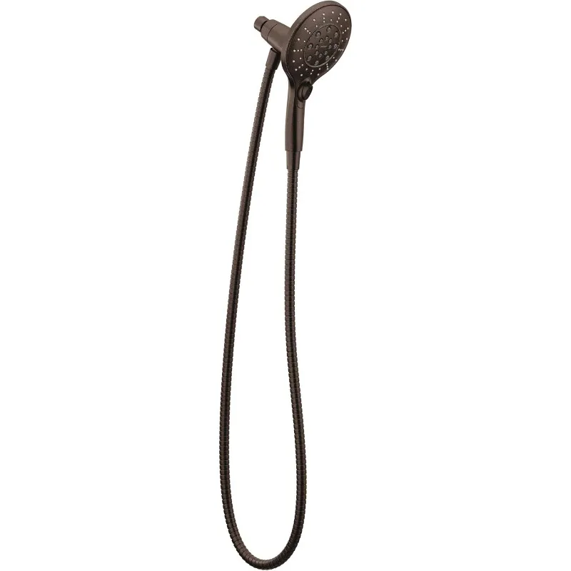 Oil Rubbed Bronze Six-Function 5.5-Inch Handheld Showerhead with Magnetic Docking System and Metal Hose