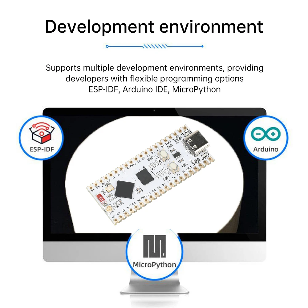 ESP32-S3 nano wifi bluetooth placa de desenvolvimento tipo c ESP32-S3-N16R8 módulo antena on-board externa 16m spi flash 8m psram