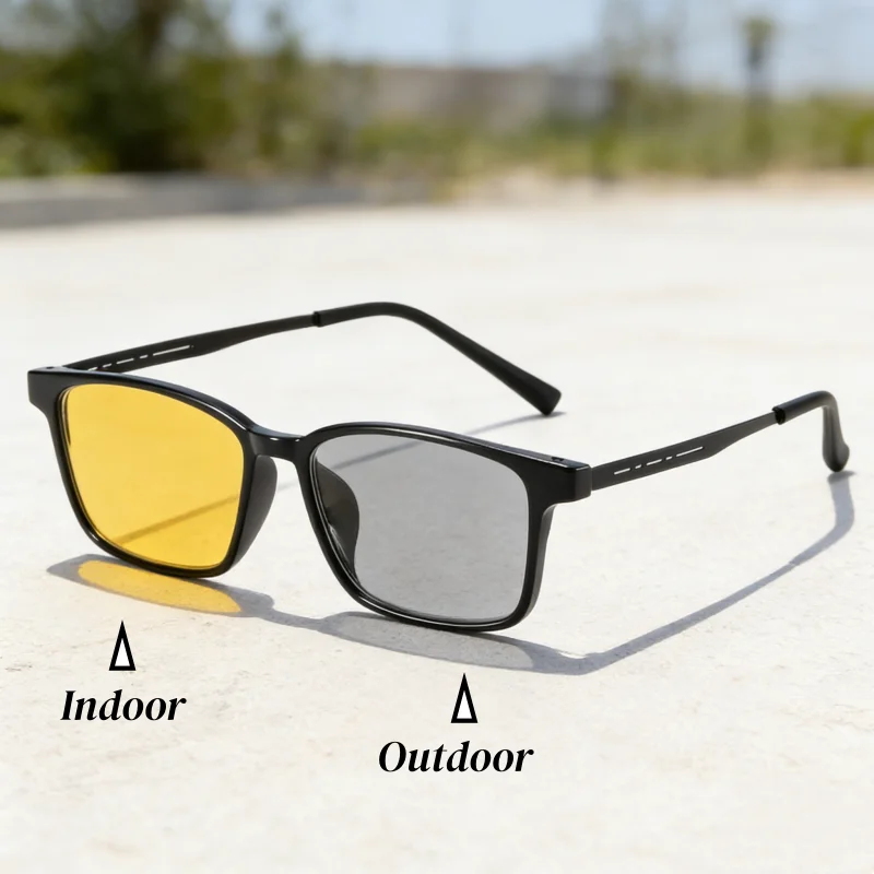 

Men's Square Night Vision Glasses Vintage Yellow Lenses Eyeglasses Frames Women Classic New Trend Driving Sports Spectacles