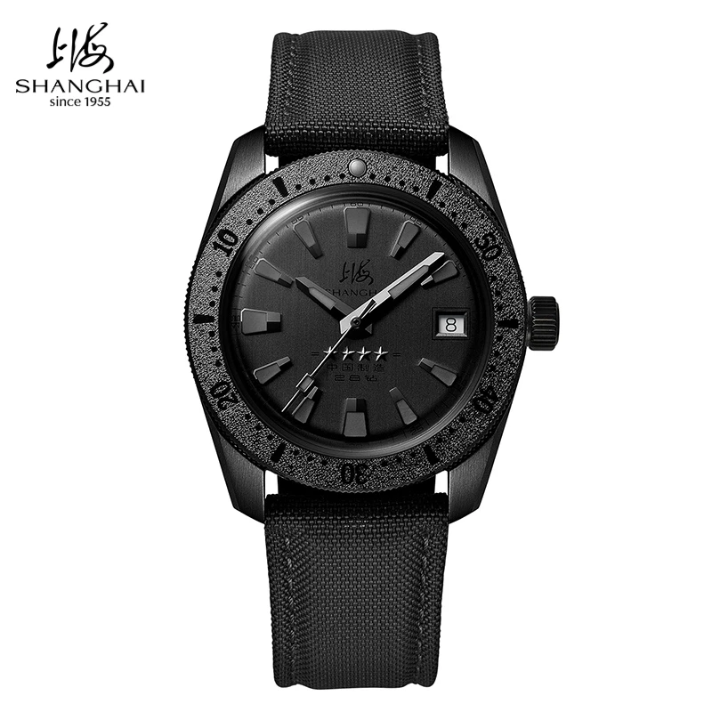 Shanghai Watch Titanium Bezel Men's Watches 300M Waterproof Automatic Diver's Wristwatch Sapphire Luminous 37.5mm New Clock 5203