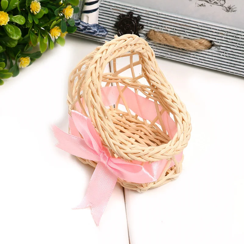 20Pcs Baby Shower Decorations Gifts For Guests Mini Woven Flower Basket Chocolate Candy Box Birthday Kids Newborn Party Favors