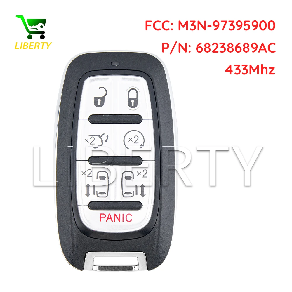 

Свобода для Chrysler Pacifica VOYAGER 2017-2023 Смарт-ключ без ключа 7 кнопок PN 68238689AC 433 МГц FCC: M3N-97395900 ID4A NCF29AxM