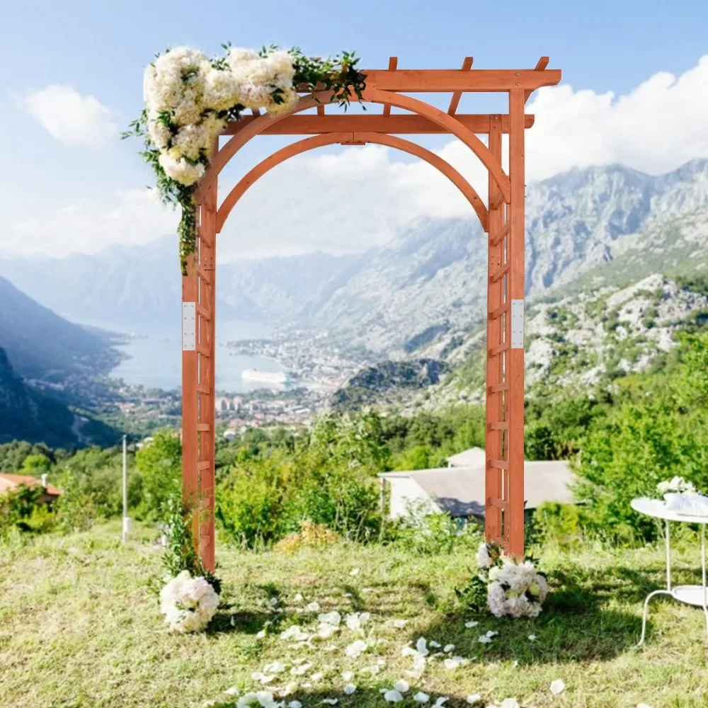 

Wood Arbor Arch, 85" Garden Archway Arch Lattice Trellis Pergola for Backyard Lawn Climbing Plants, Outdoor, Customized
