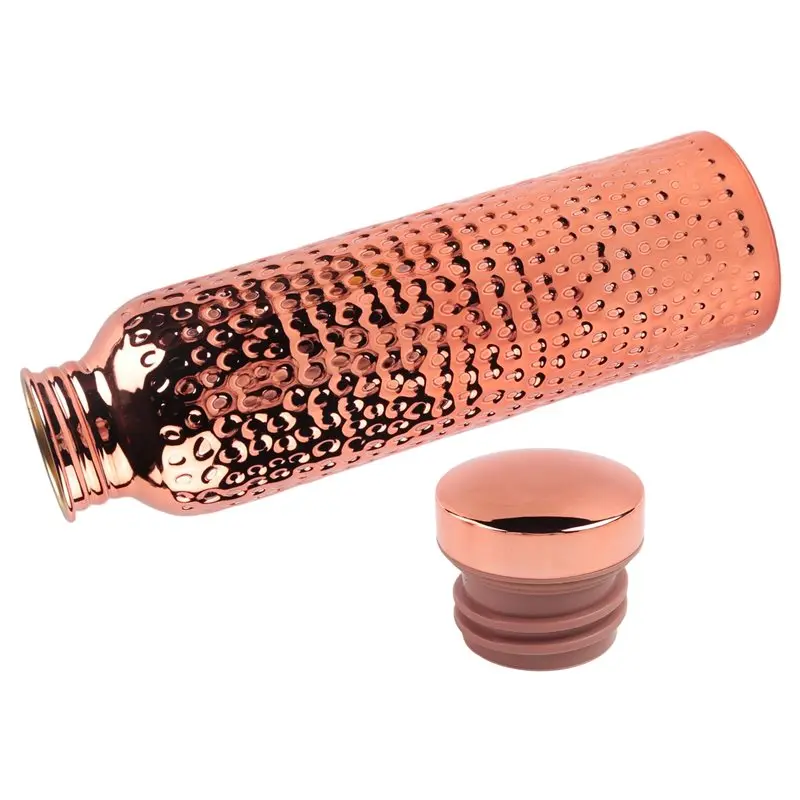 Rusty Steel Hand-Hammered Cold Water Kettle 800Ml Electroplated Copper Concave And Convex Texture Yoga Kettle