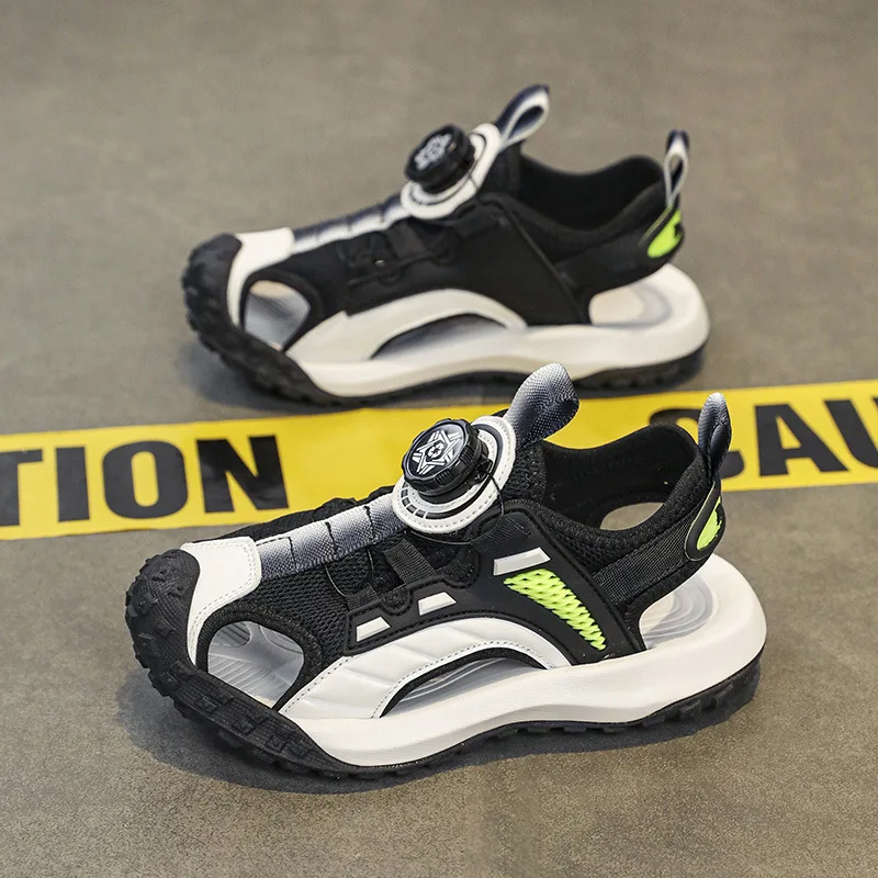 Baby Boys Girls Sandals 2026 New Summer Kids Sandals Hollow Out Sports Sandals Rotary Buckle Casual Footwear For Boys And Girls