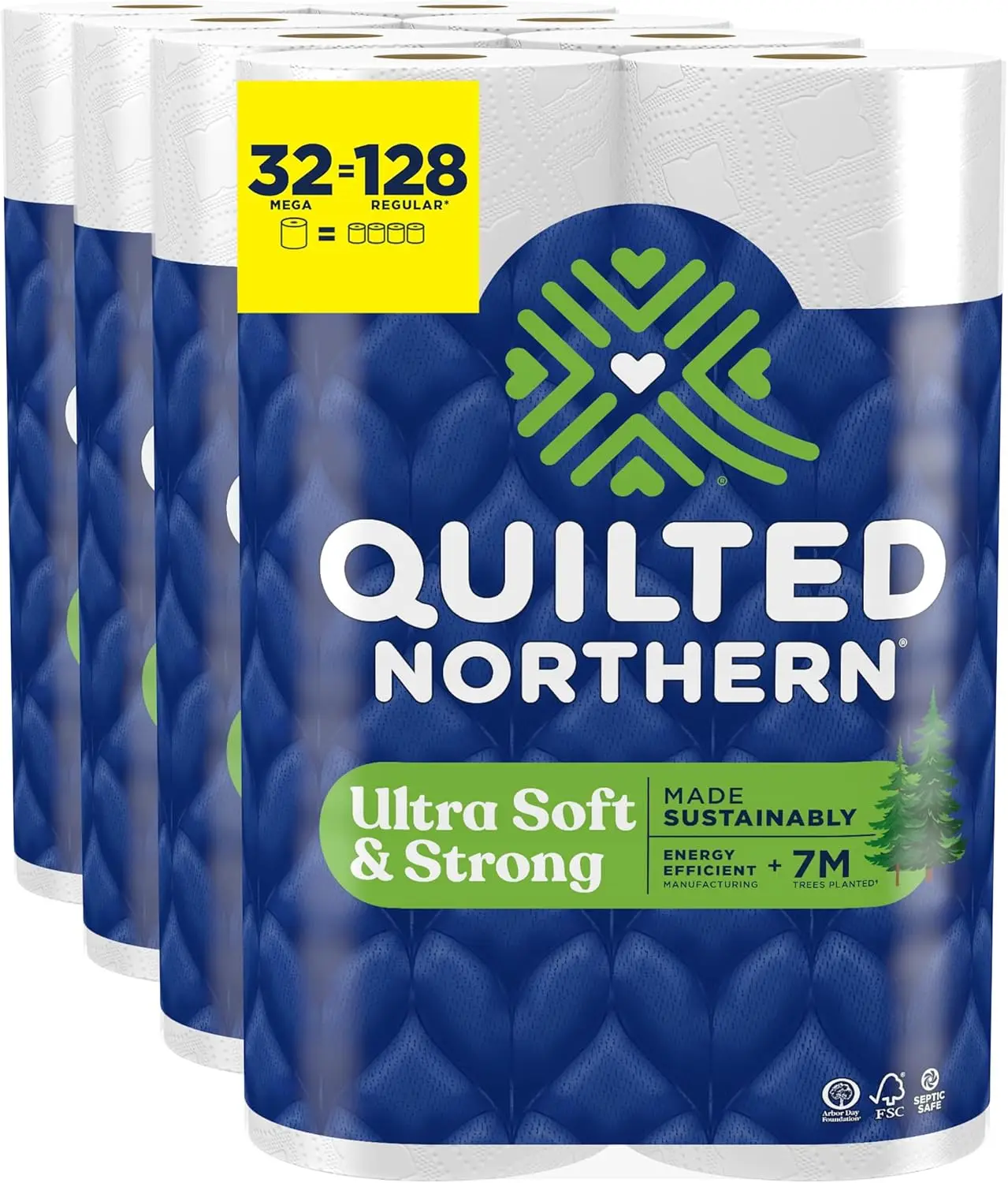 

Ultra Soft & Strong Toilet Paper, 32 Mega Rolls = 128 Regular Rolls, Premium Tissue for Home Use