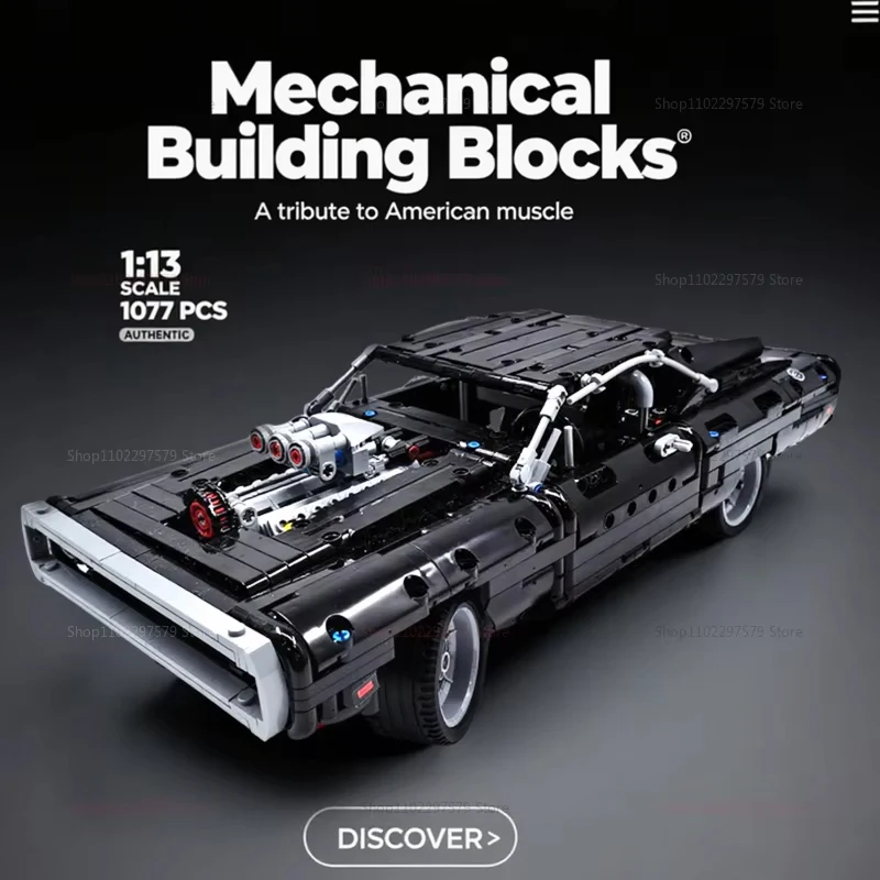 Mechanical Set Series Racing Building Blocks 1077PCS Children's Educational DIY Toys Model Assemble Bricks Party Christmas Gifts