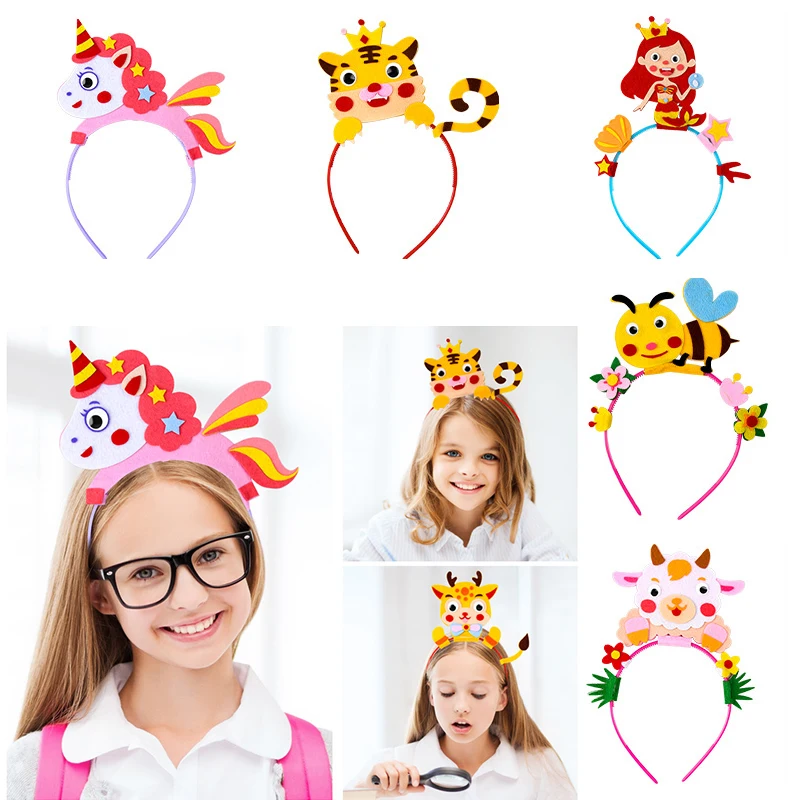 Creativo fai da te giocattoli artigianali corona cappello principessa copricapo cartone animato modello animale asilo fatto a mano decorazioni per feste regalo per bambini