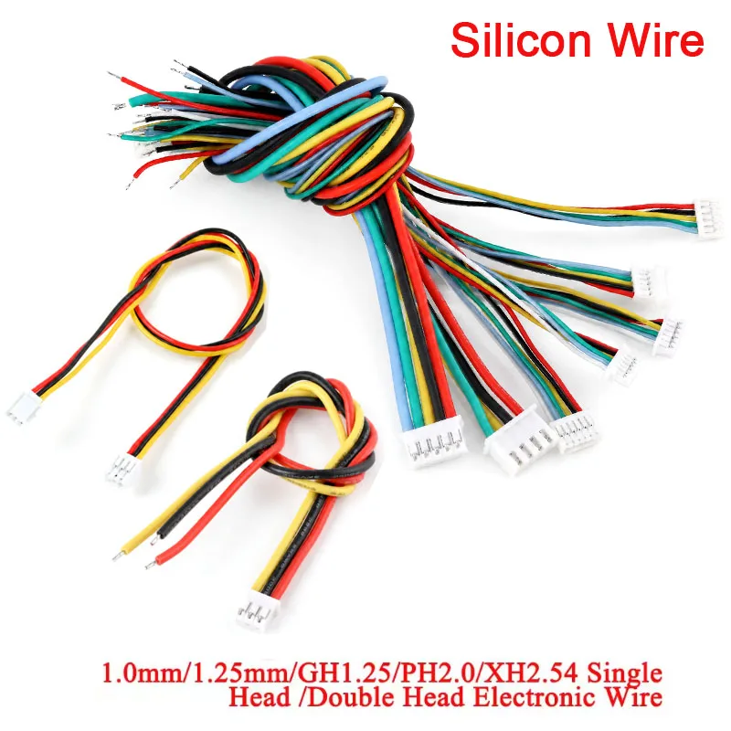10Pcs/5pcs 1.0mm/1.25mm/GH1.25/PH2.0/XH2.54 Single/Double Head Electronic Wire Cable JST Connector 2.54mm 2P 3P 4P 5P 6P Female