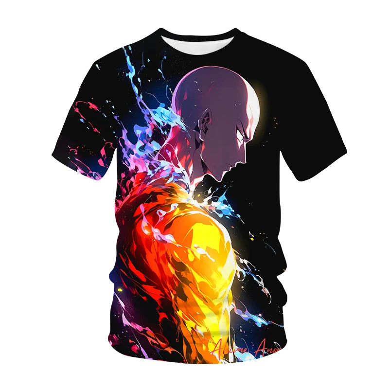 Summer T-Shirt Fashion 3D Print One-punch Man T-shirt Trend Street Clothing Round Neck Short Sleeve Shirt Casual Top Clothing