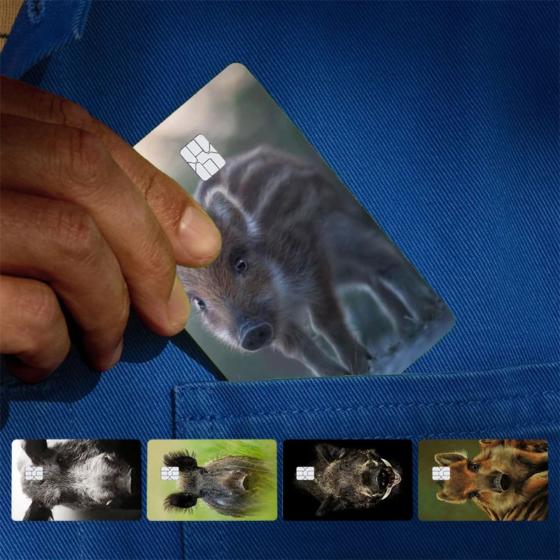 Wild Boar Pig Brown Cover Skin Sticker For Credit Card Bank Debit Bus Card Front Side